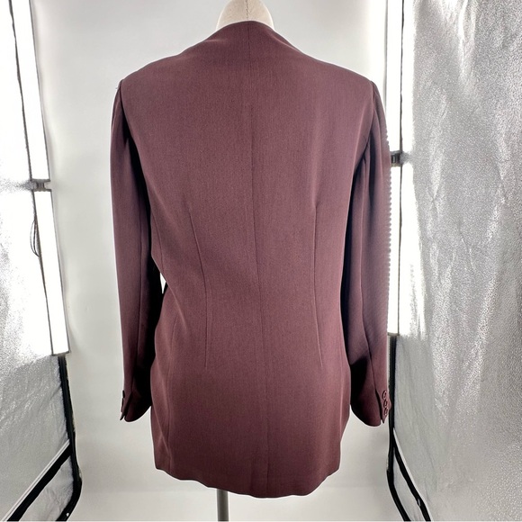 Emanuel Ungaro blazer size 14 48 brown one button with pockets corpcore jacket - Picture 7 of 12